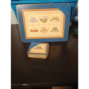 Cloverleaf 4 Traditional Place Mats + 6 Cup Holders | Cork Backed